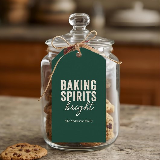「Baking Spirits Bright グリーン ホリデー」 ギフトタグ