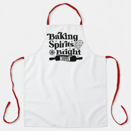 'Baking Spirits Bright' ジンジャーブレッド クリスマスの家 エプロン