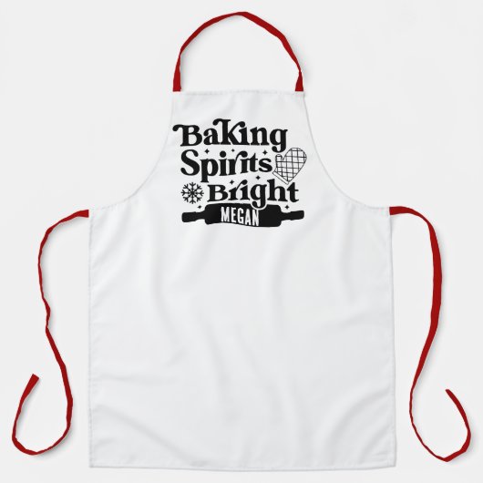 'Baking Spirits Bright' ジンジャーブレッド クリスマスの家 エプロン (正面)