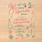 Baking Spirits Bright | ホリデークッキー交換パーティー アクリル招待状 (正面)