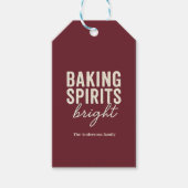 Baking Spirits Bright ワインレッドクリスマス ギフトタグ (正面)