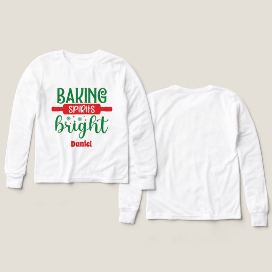Baking spirits bright add name unisex (デザイン 正面＆背面)
