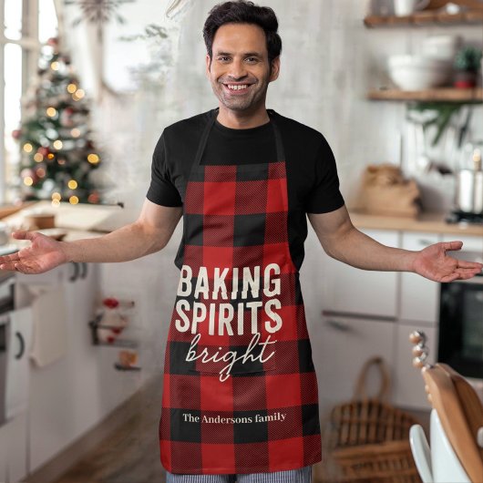 Baking Spirits Bright Buffalo Plaid Christmas  エプロン