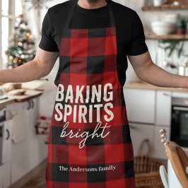 Baking Spirits Bright Buffalo Plaid Christmas エプロン