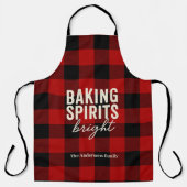 Baking Spirits Bright Buffalo Plaid Christmas  エプロン (正面)
