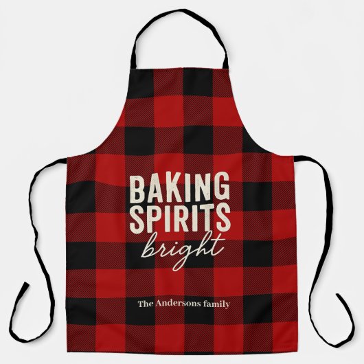 Baking Spirits Bright Buffalo Plaid Christmas  エプロン (正面)