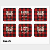 Baking Spirits Bright Buffalo Plaid Christmas スクエアシール (シート)