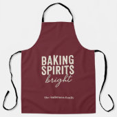 Baking Spirits Bright | Burgundy Christmas エプロン (正面)