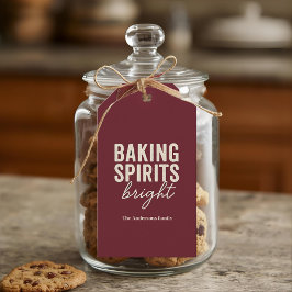 Baking Spirits Bright Burgundy Christmas ギフトタグ