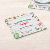 Baking Spirits Bright Christmas スクエアペーパーコースター (アングル)