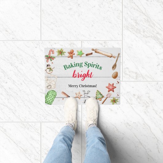 Baking Spirits Bright Christmas ドアマット (室内)