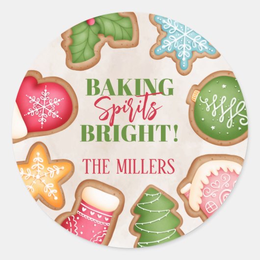 Baking Spirits Bright Christmas Cookie ラウンドシール (正面)