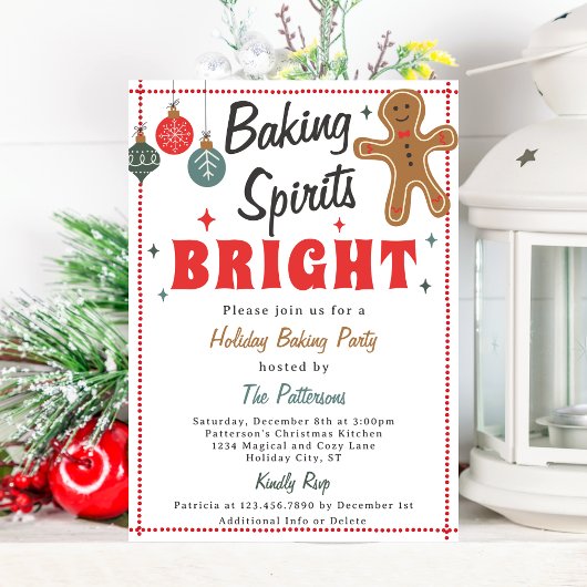 Baking Spirits Bright Christmas Cookie Decorating 招待状