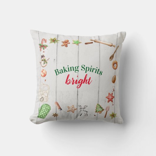 Baking Spirits Bright Christmas Holiday Party クッション (正面)