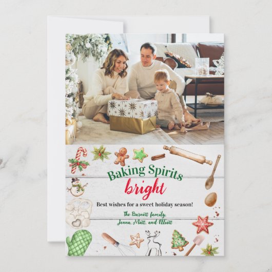 Baking Spirits Bright Christmas Photo シーズンカード (正面)