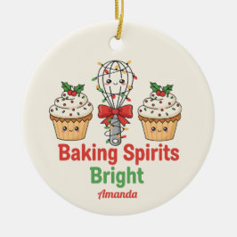Baking Spirits Bright Funny Christmas Ornament セラミックオーナメント