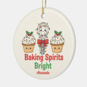 Baking Spirits Bright Funny Christmas Ornament セラミックオーナメント (左)