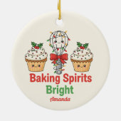 Baking Spirits Bright Funny Christmas Ornament セラミックオーナメント (裏面)