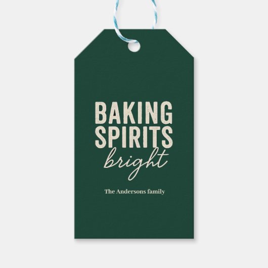 “Baking Spirits Bright Green Holiday ギフトタグ (正面)