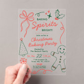 Baking Spirits Bright | Holiday Cookie Swap Party アクリル招待状 (インサイチュ (ポータブル))
