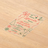 Baking Spirits Bright | Holiday Cookie Swap Party アクリル招待状 (レイダウン)