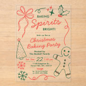 Baking Spirits Bright | Holiday Cookie Swap Party アクリル招待状 (正面)