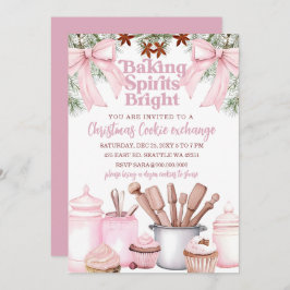 Baking Spirits Bright Pink Cookie Exchange  招待状