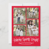 Baking Spirits Bright Red 4 Photo Collage シーズンカード (正面)