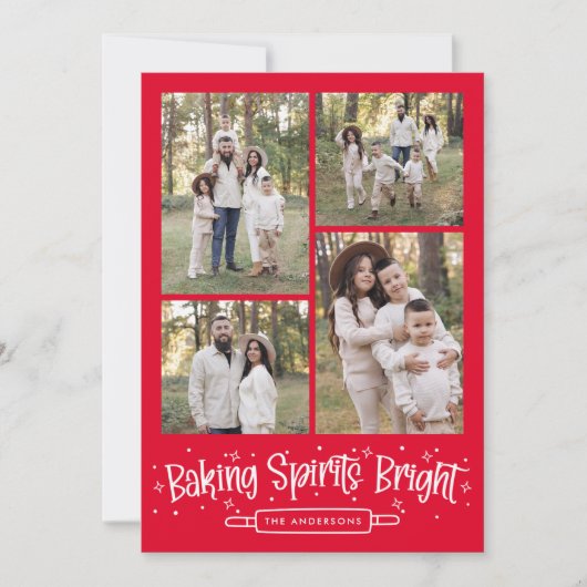 Baking Spirits Bright Red 4 Photo Collage シーズンカード (正面)