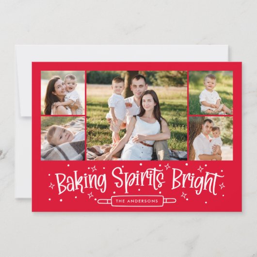 Baking Spirits Bright Red 5 Photo Collage シーズンカード (正面)