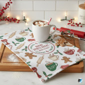 Baking Spirits Bright- Vintage Christmas Tea キッチンタオル