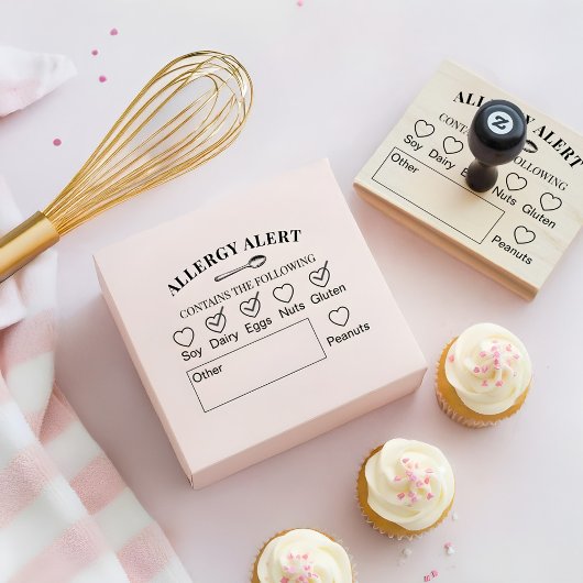 Baking Spoon Bakery Shop Allergy Alert Food Safety ラバースタンプ