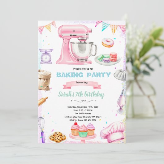 Baking theme party invitation 招待状 (スタンド正面)
