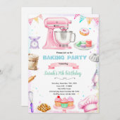 Baking theme party invitation 招待状 (正面/裏面)