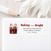 Baking Things Bright Christmas Photo Gift Design ラベル (インサイチュ)