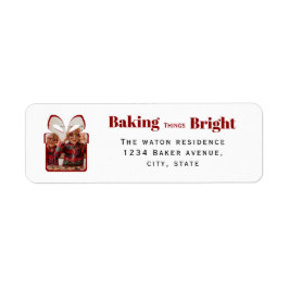 Baking Things Bright Christmas Photo Gift Design ラベル