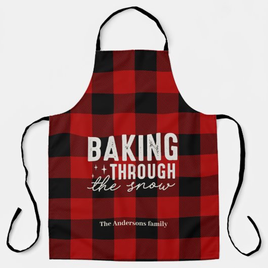 Baking Through the Snow Buffalo Plaid Christmas  エプロン (正面)