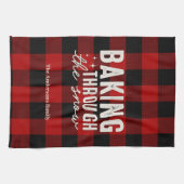 Baking Through the Snow Buffalo Plaid Christmas キッチンタオル (横)