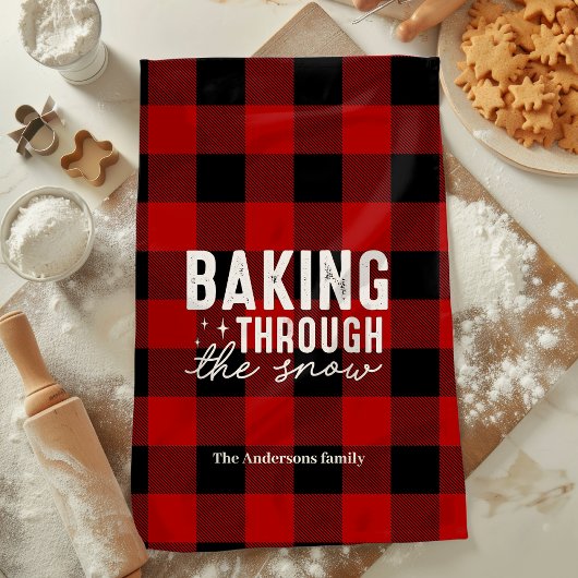 Baking Through the Snow Buffalo Plaid Christmas キッチンタオル