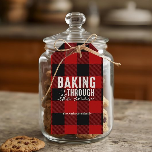 Baking Through the Snow Buffalo Plaid Christmas ギフトタグ