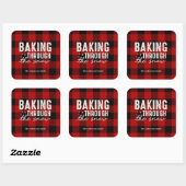 Baking Through the Snow Buffalo Plaid Christmas スクエアシール (シート)