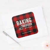 Baking Through the Snow Buffalo Plaid Christmas スクエアシール (封筒)
