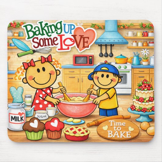 Baking Up Some Love Mouse Pad マウスパッド (正面)