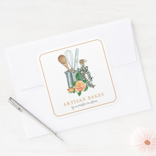 Baking Utensils Baker Bakery スクエアシール (封筒)