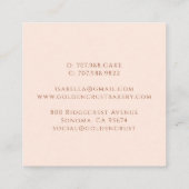 Baking Utensils Baker Bakery スクエア名刺 (裏面)