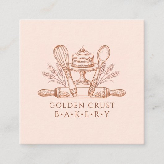 Baking Utensils Baker Bakery スクエア名刺 (正面)