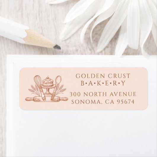 Baking Utensils Baker Bakery Return Address Label ラベル (インサイチュ)