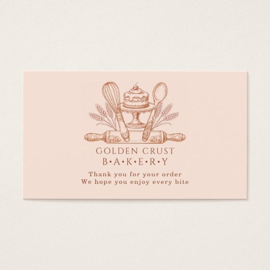 Baking Utensils Baker Bakery Thank You Insert (正面)