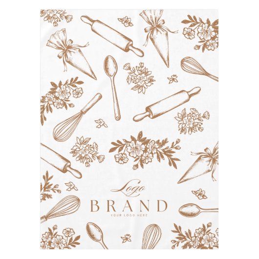 Baking Utensils Bakery Logo Market Booth Sign テーブルクロス (正面)