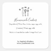 Baking Utensils Minimalist Bakery Ingredient スクエアシール (正面)